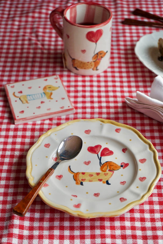 Piatto con bordo smerlato – Collezione Bassotto | 19 cm