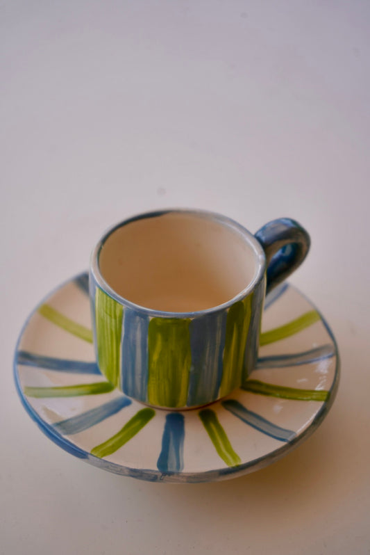 Tazzina da caffè con piattino – Collezione Righe Pop