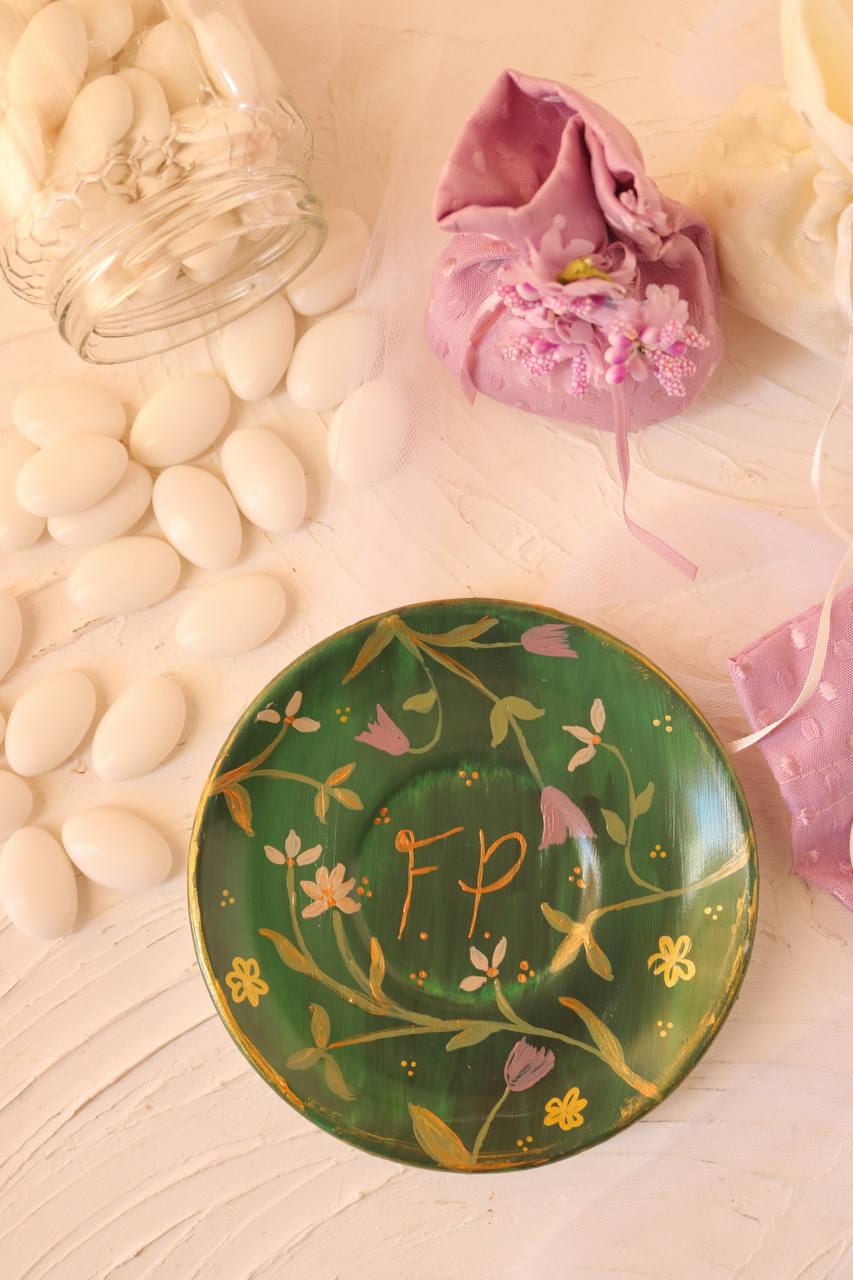 Piattino Decorativo con Iniziali – Diametro 12 cm