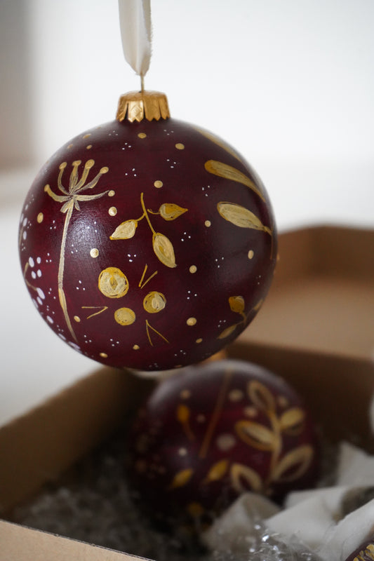 Sfera in ceramica artiginale burgundy