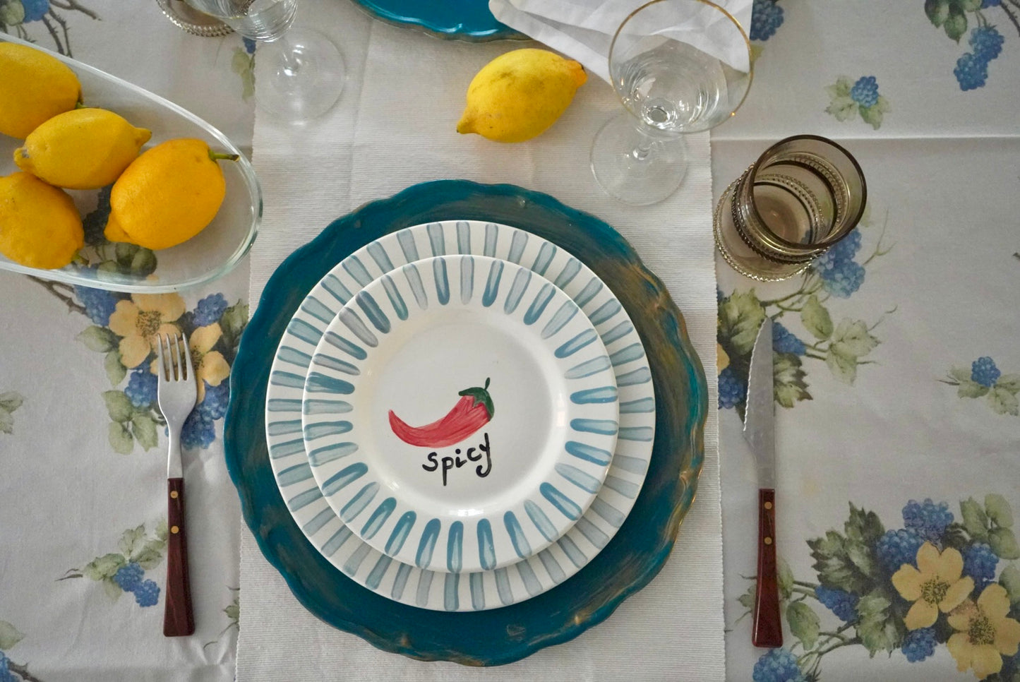 Piatto piccolo "Spicy" – Collezione Righe Pop