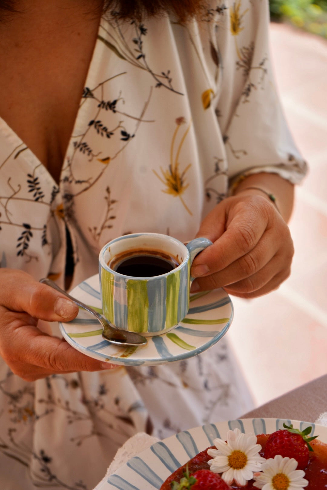 Tazzina da caffè con piattino – Collezione Righe Pop