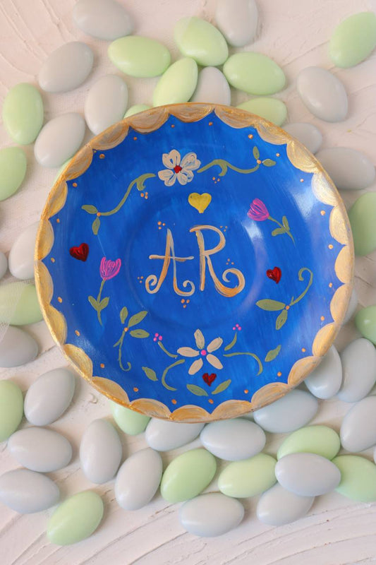 Piattino Decorativo con Iniziali – Diametro 12 cm
