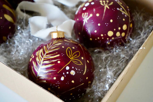 Sfera in ceramica artiginale burgundy