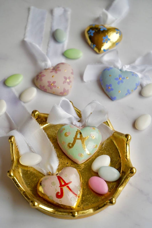 Cuoricino bombato con nastro in seta | Collezione Cerimonia